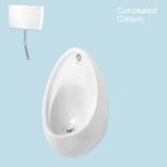 1 Urinal Set - Armitage Shanks Contour: Concealed Trap, Flushpipes & Cistern