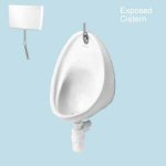 1 Urinal Set - ARMITAGE SHANKS SANURA 500 : Exposed Trap, Flushpipes & Cistern