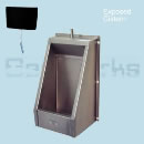 1 Urinal Set - STAINLESS STEEL MINI TROUGH : Exposed Flushpipes & Cistern