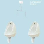 2 Urinals Set - TWYFORD CAMDEN : Concealed Flushpipes & Cistern