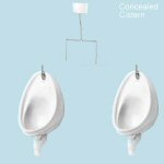 2 Urinals Set - Armitage Shanks Sanura 400: Concealed Flushpipes & Cistern