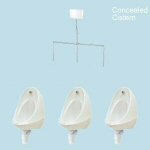 3 Urinals Set - TWYFORD CAMDEN : Concealed Flushpipes & Cistern