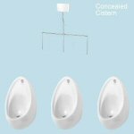 3 Urinals Set - Armitage Shanks Contour: Concealed Trap, Flushpipes & Cistern