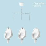 3 Urinals Set - ARMITAGE SHANKS SANURA 400 : Concealed Flushpipes & Cistern