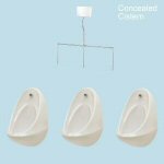 3 Urinals Set - Twyford Spectrum: Concealed Trap, Flushpipes & Cistern