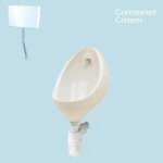 1 Urinal Set - Twyford Clifton: Concealed Fushpipes & Cistern