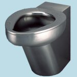 Stainless Steel Toilet Pan with Contoured Seat - Back to Wall