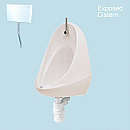 1 Urinal Set - Twyford Camden: Exposed Trap, Flushpipes & China Cistern