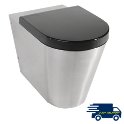 Stainless Steel Back To Wall Toilet - With Seat & Cover Stainless Steel Back To Wall Toilet - With Seat & Cover