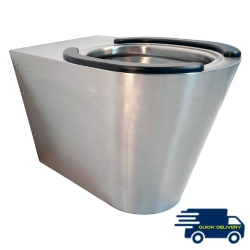Stainless Steel Back To Wall Toilet - With Seat Pads Stainless Steel Back To Wall Toilet - With Seat Pads