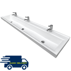 1800mm Solid Surface Wash Trough for Cabinet Mounting 1800mm Solid Surface Wash Trough for Cabinet Mounting