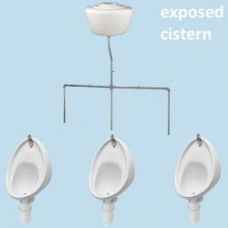 Junior Urinals 3 Set - Armitage Shanks Sanura 400mm: Exposed Trap, Flushpipes & Cistern Junior Urinals 3 Set - Armitage Shanks Sanura 400mm: Exposed Trap, Flushpipes & Cistern