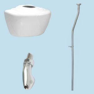 Single Exposed China Urinal Cistern With Pipework Kit