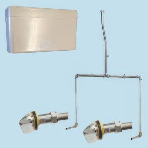 Concealed Urinal Cistern With Pipework Kit For 2 Urinals