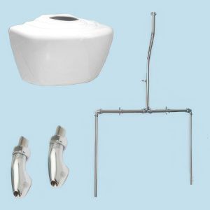 Exposed China Urinal Cistern With Pipework Kit For 2 Urinals