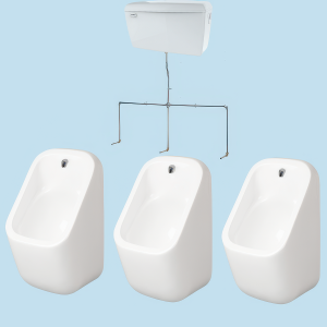 ArcSquare Three User Urinal Set – Concealed Trap, Flushpipes & Cistern