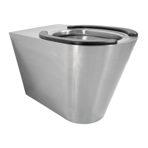 Stainless Steel Back To Wall Toilet - With Seat Pads
