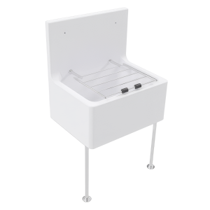High Back Cleaners Sink with Grate, Brackets & Legs