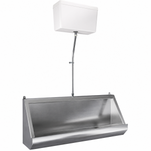 Stainless Steel Wall Hung Urinal Trough with Cistern - 4 Lengths Available